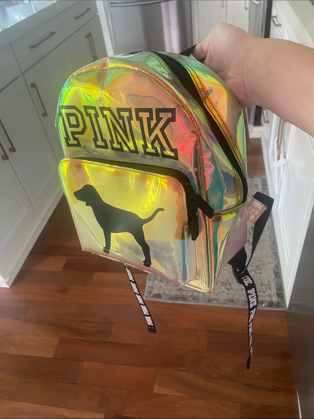 Vs pink mini backpack : Shimmer clear transparent